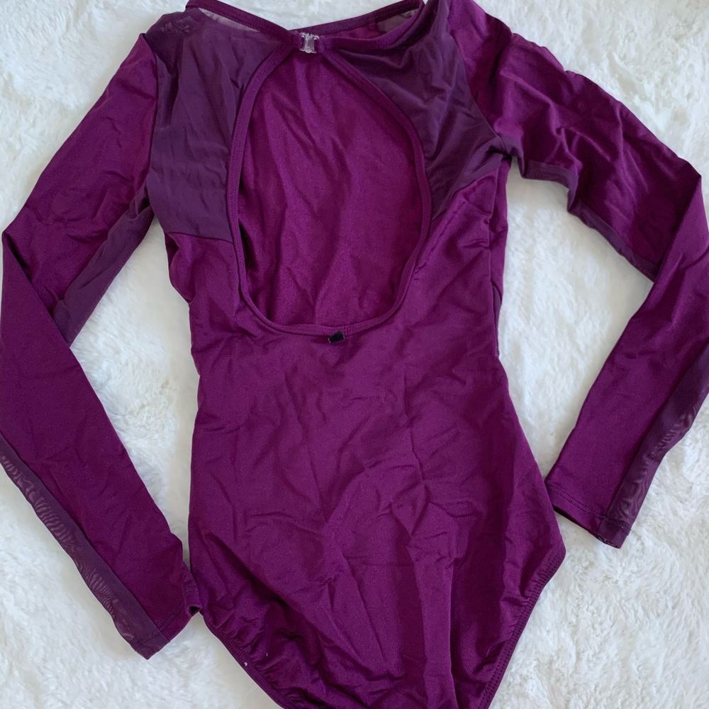 Mariia eggplant mesh ballet leotard
